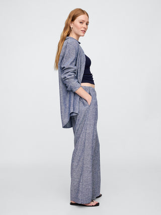 Pantalón con Cintura Elástica de Lino