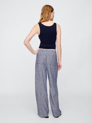 Pantalón con Cintura Elástica de Lino
