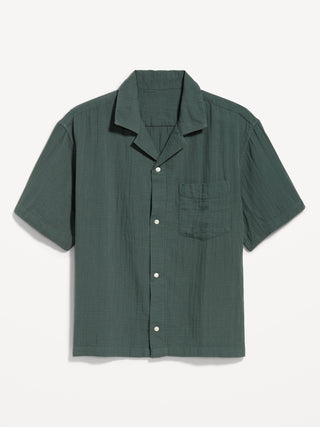 Camisa Manga Corta con Bolsillo de Algodón