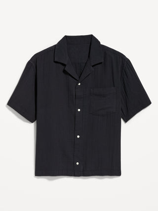 Camisa Manga Corta con Bolsillo de Algodón