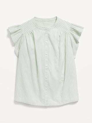 Camisa Manga Corta con Estampado de Rayas