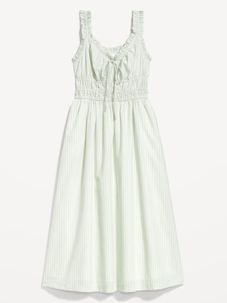Vestido Midi con Volantes y Cintura Elástica