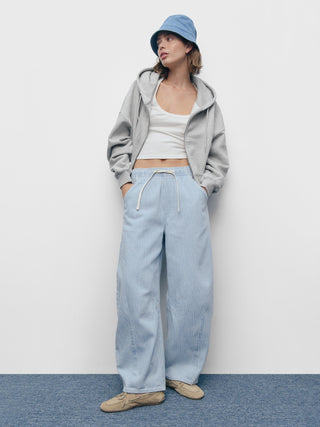 Sudadera con Capucha y Cremallera de Algodón