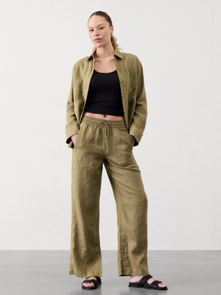 Pantalón con Cintura Elástica de Lino