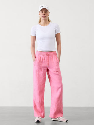 Pantalón con Cintura Elástica de Lino