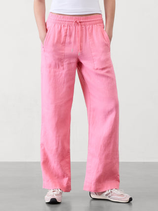 Pantalón con Cintura Elástica de Lino
