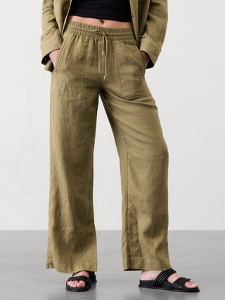 Pantalón con Cintura Elástica de Lino