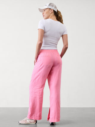Pantalón con Cintura Elástica de Lino