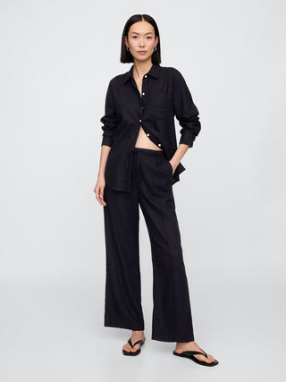 Pantalón con Cintura Elástica de Lino