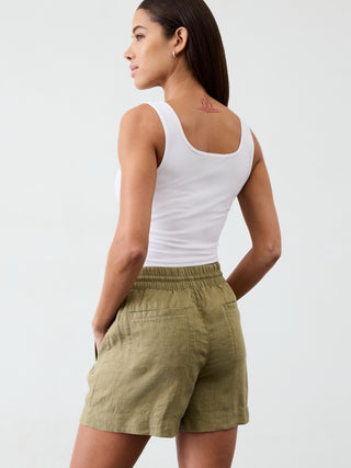 Short con Cintura Elástica de Lino