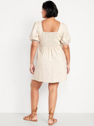 Vestido Cuello Cuadrado con Botones Delanteros
