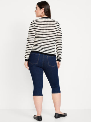 Jeans Capri Talle Alto con Bolsillos