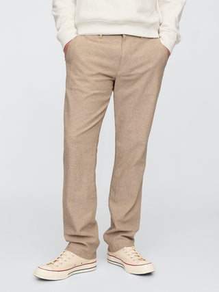 Pantalón Slim Fit de Lino con Bolsillos
