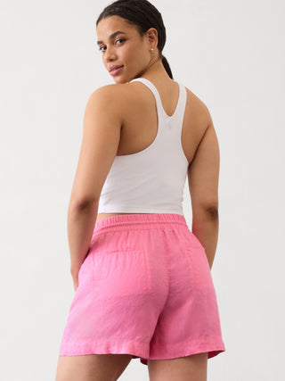 Short con Cintura Elástica de Lino