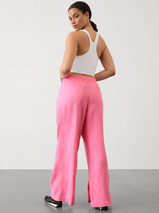 Pantalón con Cintura Elástica de Lino