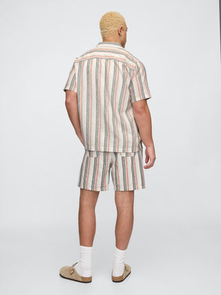 Short con Cintura Elástica Estampado de Rayas