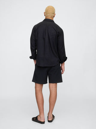 Short con Cintura Elástica Estampado de Rayas