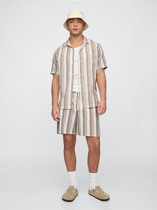 Short con Cintura Elástica Estampado de Rayas