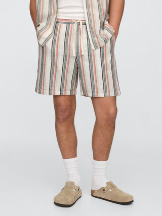 Short con Cintura Elástica Estampado de Rayas