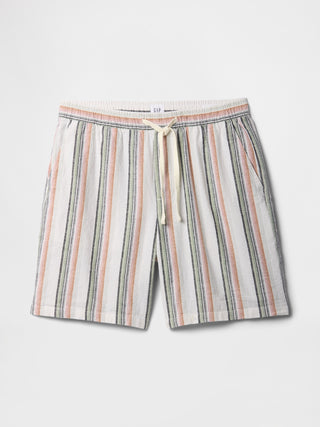 Short con Cintura Elástica Estampado de Rayas