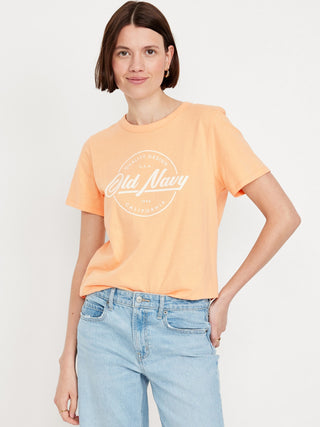 Camiseta Manga Corta con Logo de Algodón
