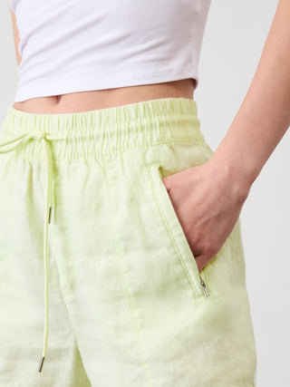 Short con Cintura Elástica de Lino