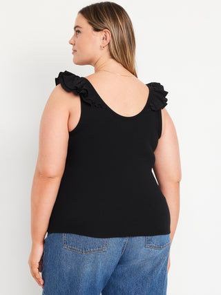 Camiseta sin Mangas con Detalle de Volantes