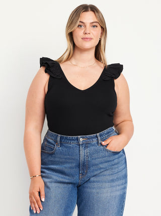 Camiseta sin Mangas con Detalle de Volantes