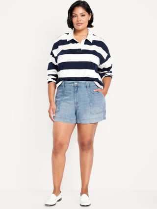 Short Denim Talle Alto con Bolsillos