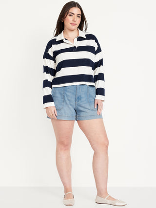 Short Denim Talle Alto con Bolsillos