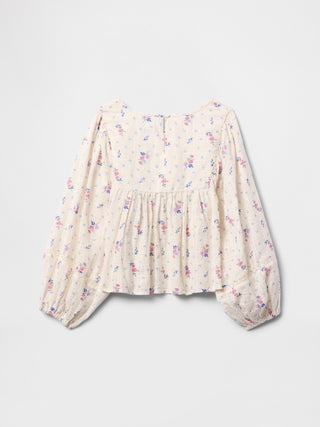 Camisa Manga Larga con Detalle Bordado, Niña