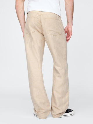 Pantalón Holgado con Bolsillos de Lino