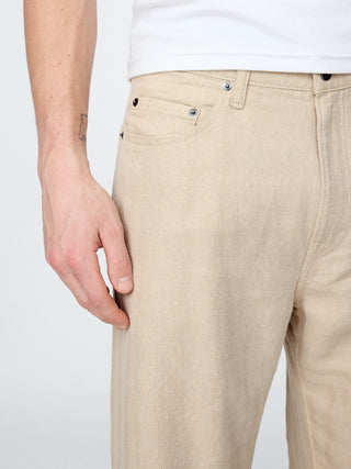 Pantalón Holgado con Bolsillos de Lino