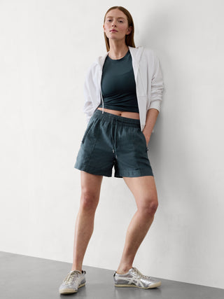 Short con Cintura Elástica de Lino