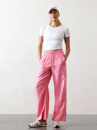 Pantalón con Cintura Elástica de Lino