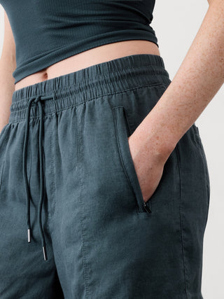 Short con Cintura Elástica de Lino