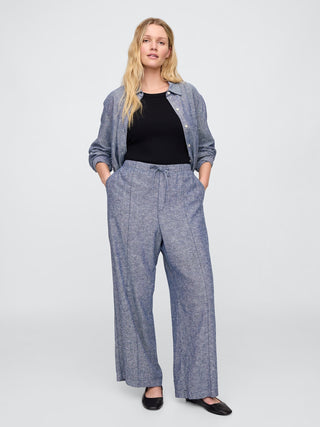 Pantalón con Cintura Elástica de Lino