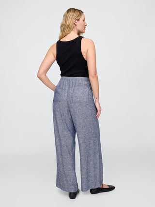 Pantalón con Cintura Elástica de Lino