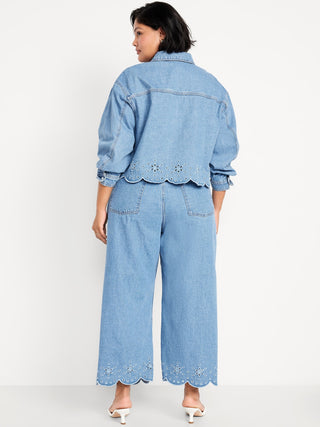 Jeans Wide Leg Talle Alto con Bolsillos