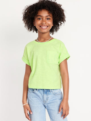 Camiseta Manga Corta con Dobladillo, Niña