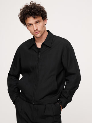 Chaqueta con Zipper y Bolsillos