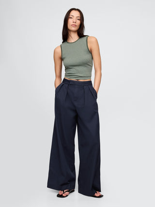 Pantalón Talle Alto con Pinzas Delanteras