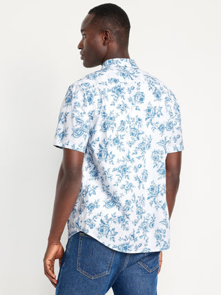 Camisa Manga Corta de Algodón Estampado Floral
