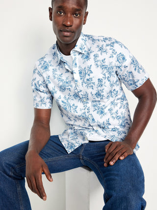 Camisa Manga Corta de Algodón Estampado Floral
