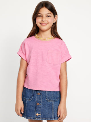 Camiseta Manga Corta con Dobladillo, Niña