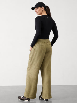Pantalón con Cintura Elástica de Lino