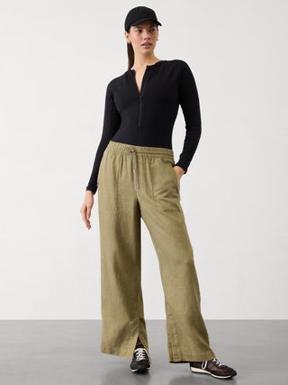 Pantalón con Cintura Elástica de Lino
