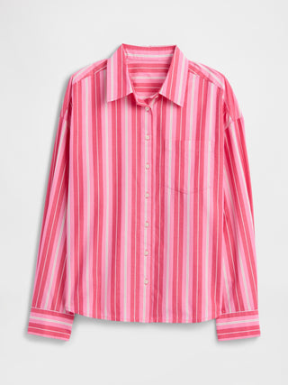 Camisa Manga Larga Oversize de Rayas