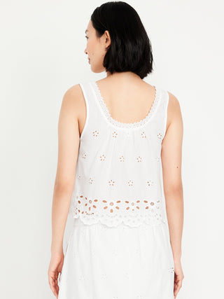 Blusa sin Mangas con Detalle de Ojales