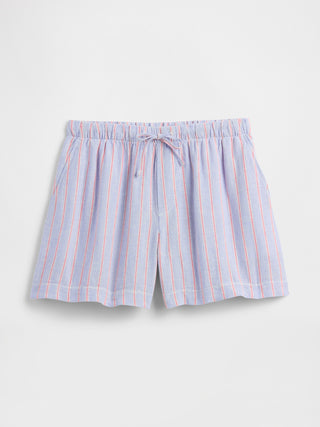Shorts sin cordones en mezcla de lino de talle medio de 4".